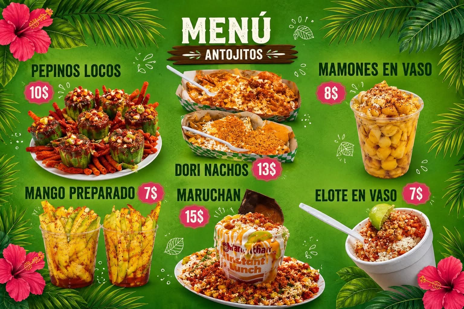Menú antojitos